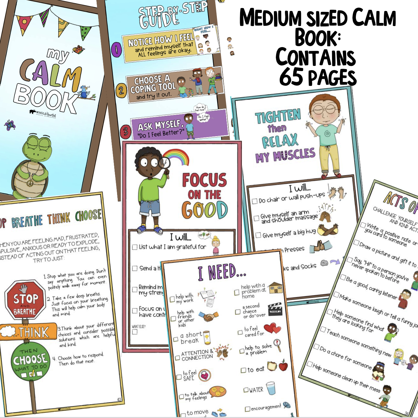 Calm Corner Worksheets and Coping Skills for Kids Printables