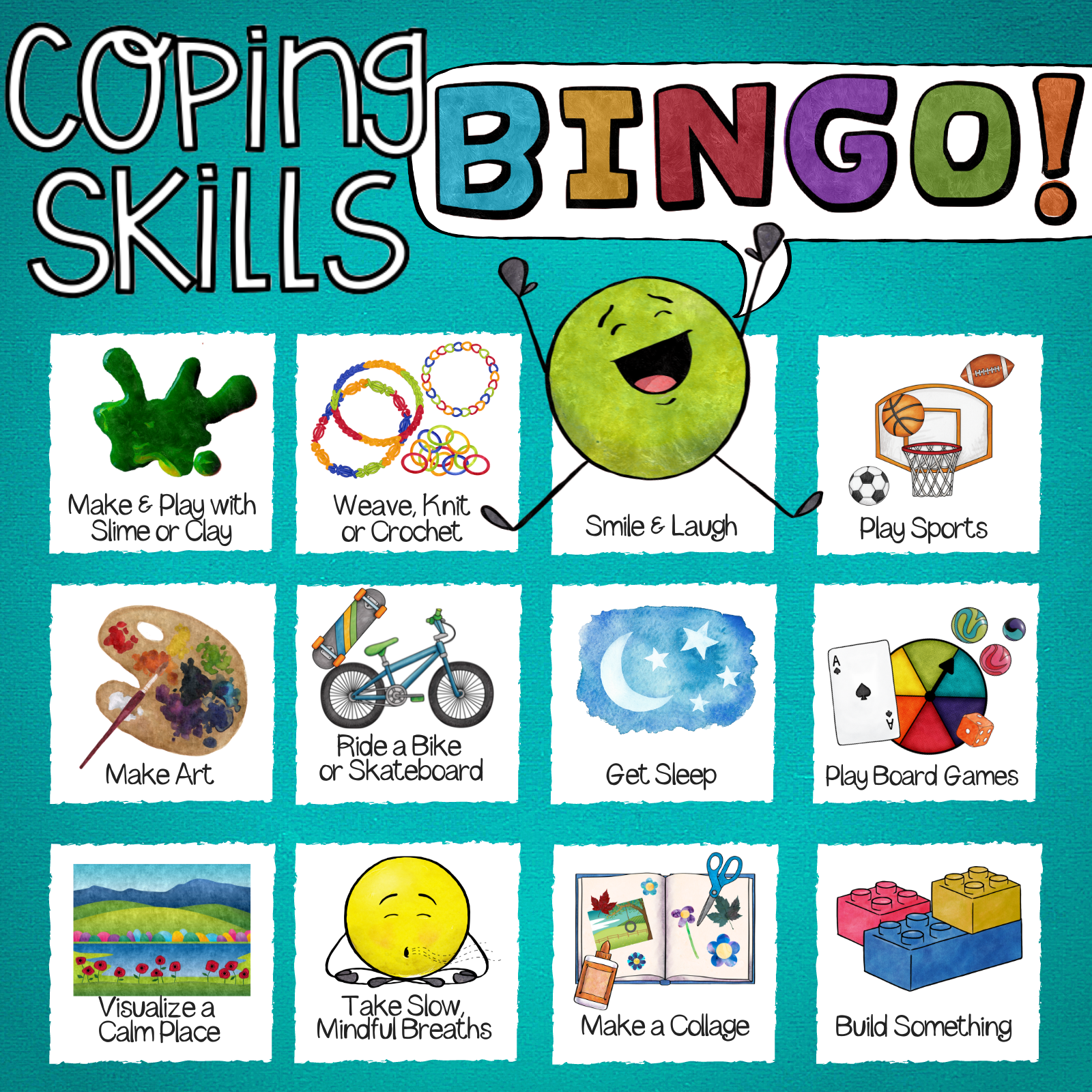 Coping Skills BINGO School Counseling Guidance Lesson and Small Group Game