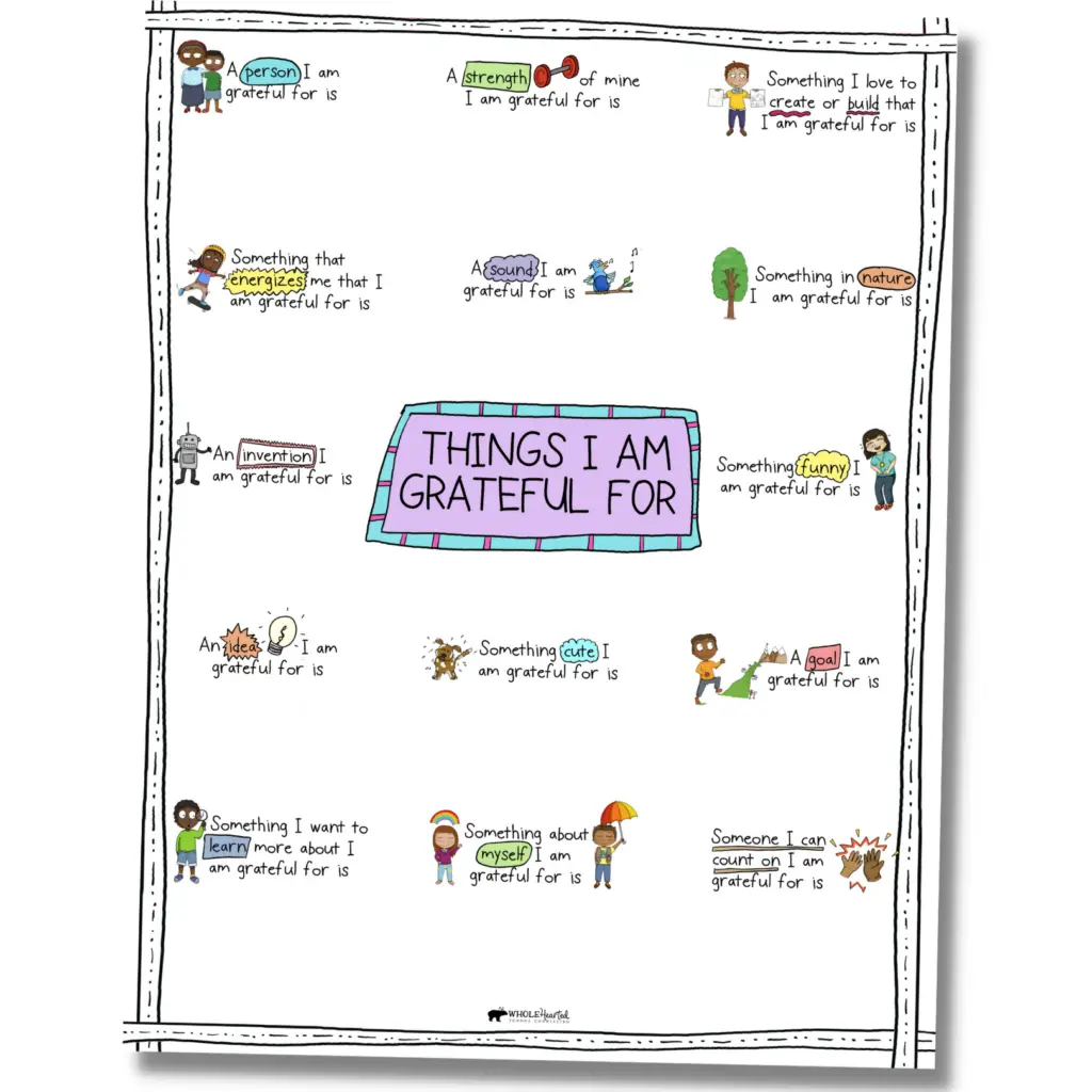Free Gratitude Worksheet for Kids