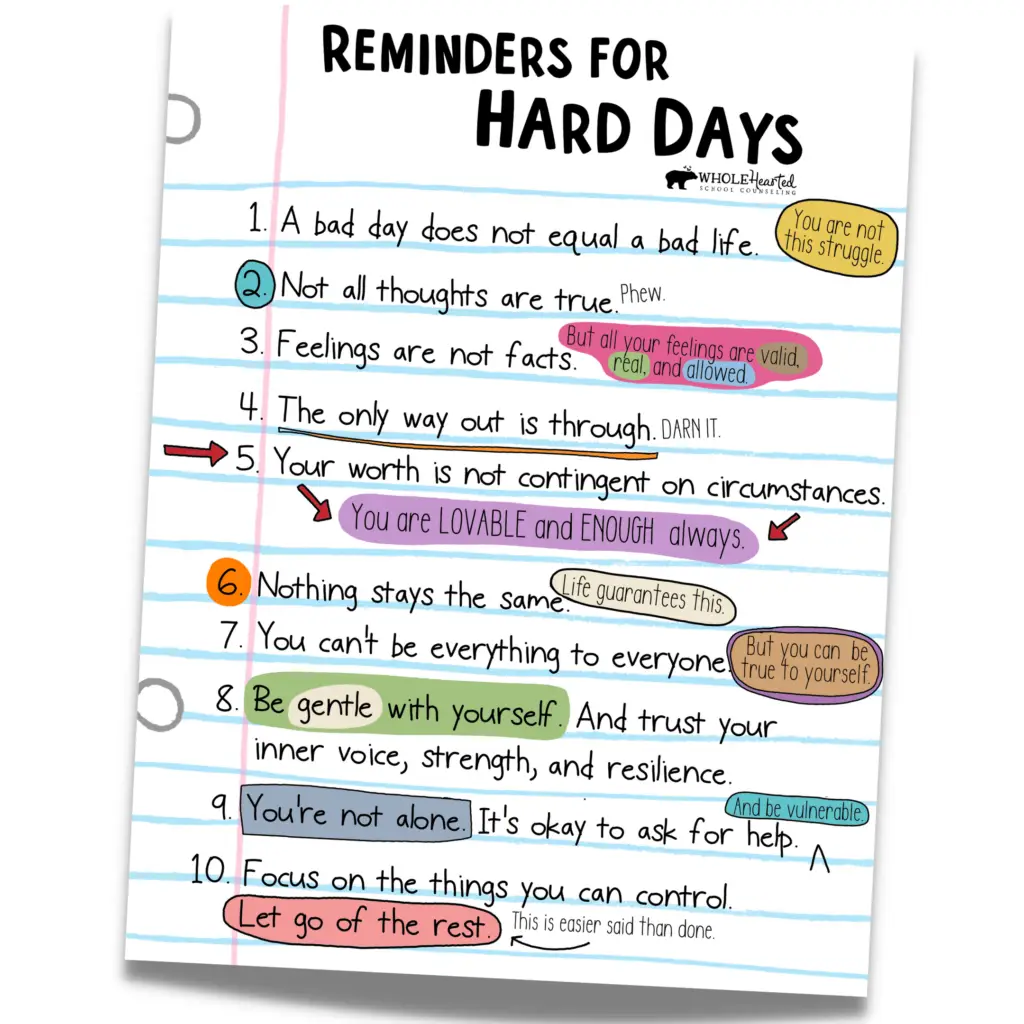 Positive Self-Talk Coping Statements