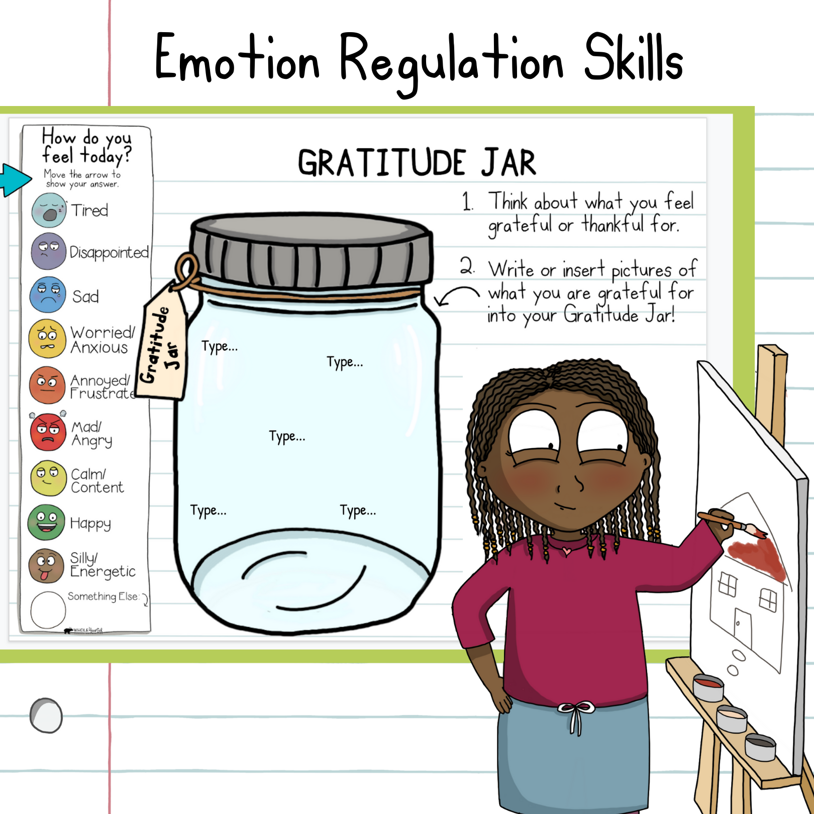 SEL Activities and Social Emotional Learning Journal and Feelings Check In for Kids