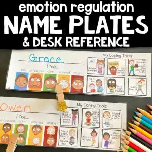 Self-Regulation Desk Name Tags: Feeling Zones Check-In & Coping Tools Name Plates