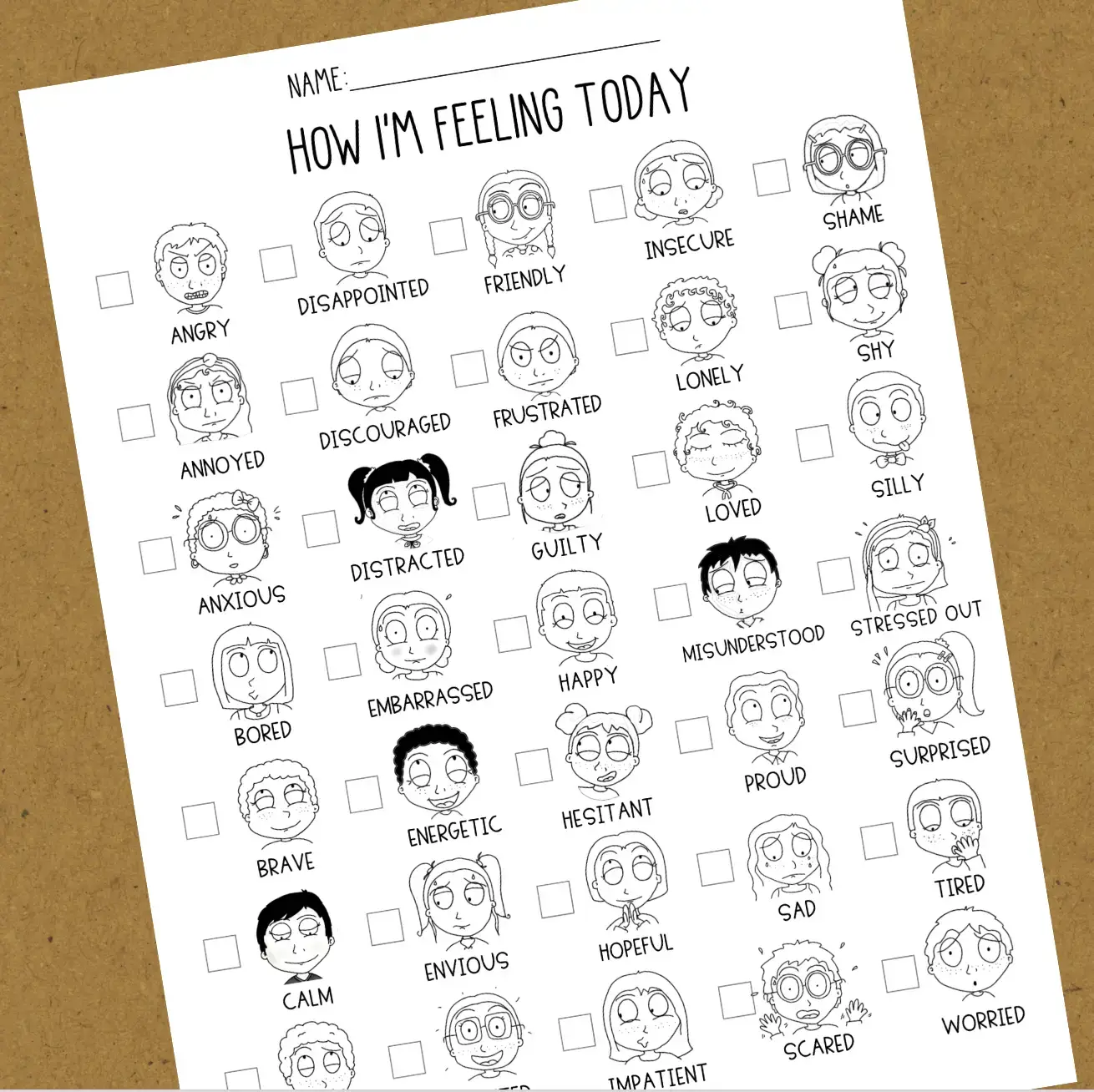 Feelings and Emotion Chart for Kids Feelings and Emotion Chart for Kids