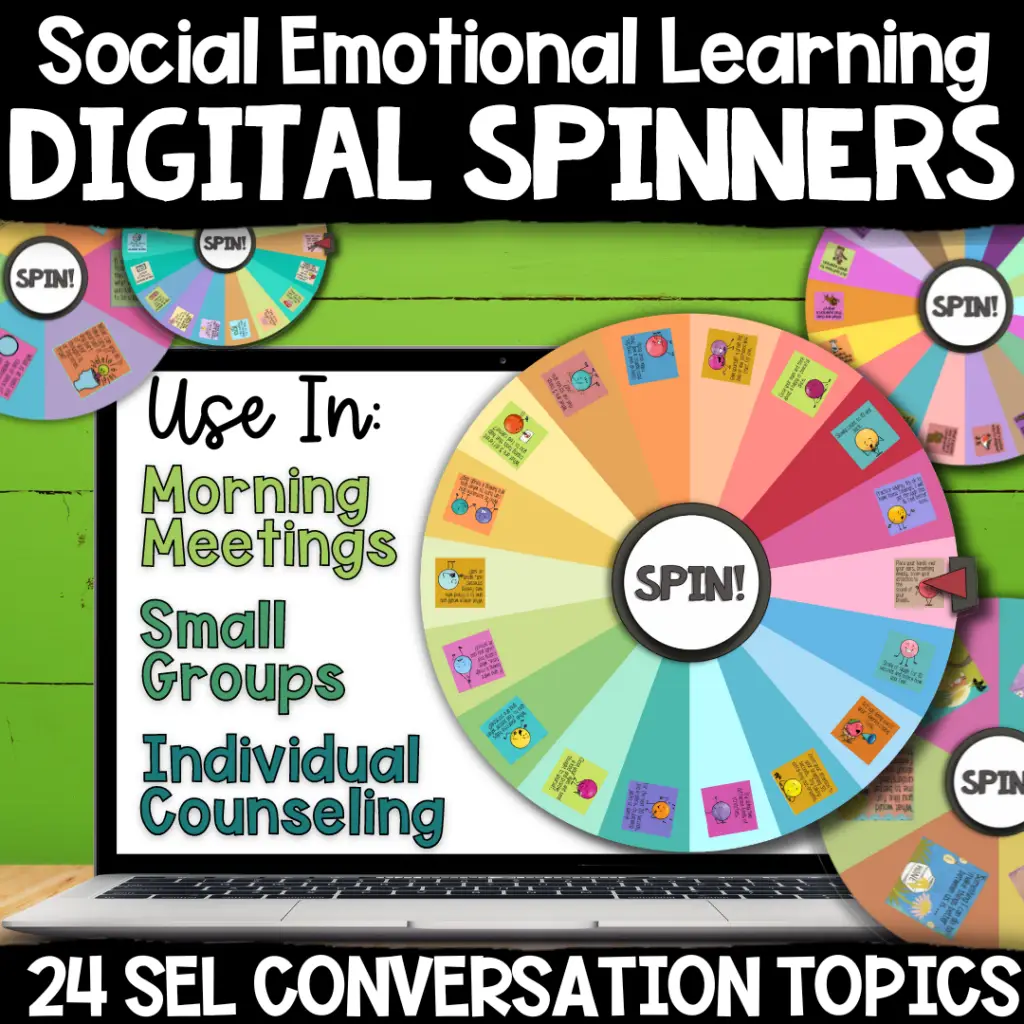 Digital Spinners for Social Emotional Learning Morning Meeting Activities
