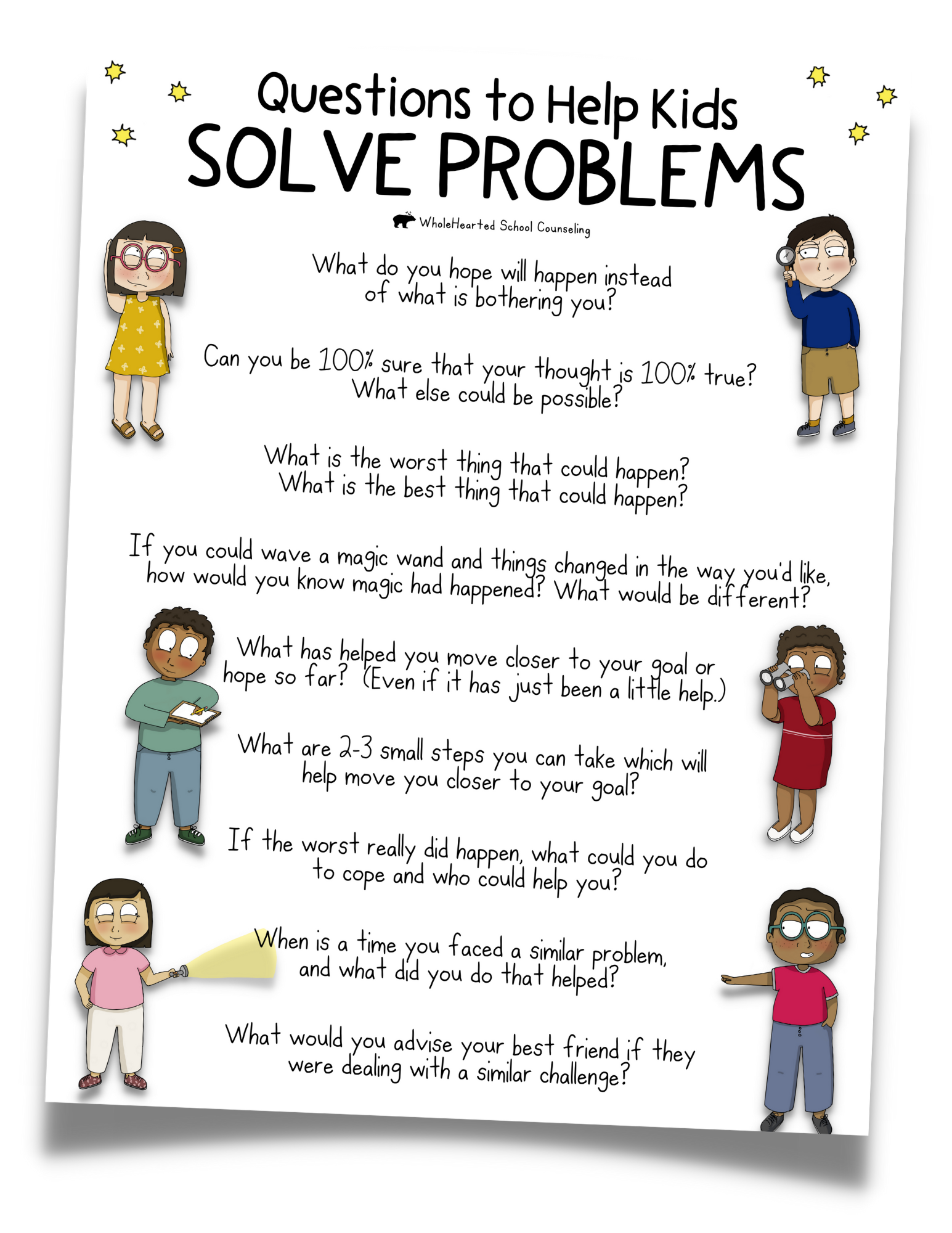 Solution Focused Problem Solving Mystery Board A Free School Counseling Tool