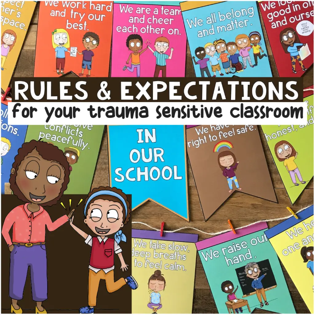 Trauma Sensitive Classroom Rule and Expectations Posters, Banners, and Worksheets