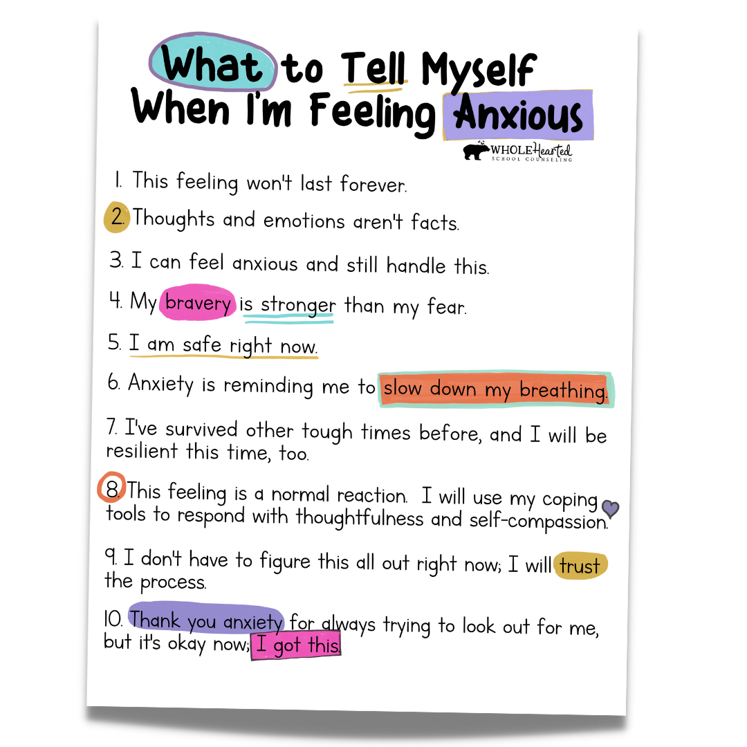 Positive Affirmations for Anxiety Coping Statements