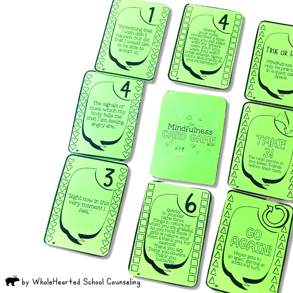 Mindfulness Card Game printed deck of cards