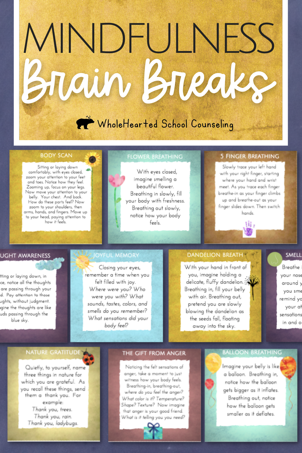 10 Mindfulness exercises you can use as brain breaks in the classroom or home.