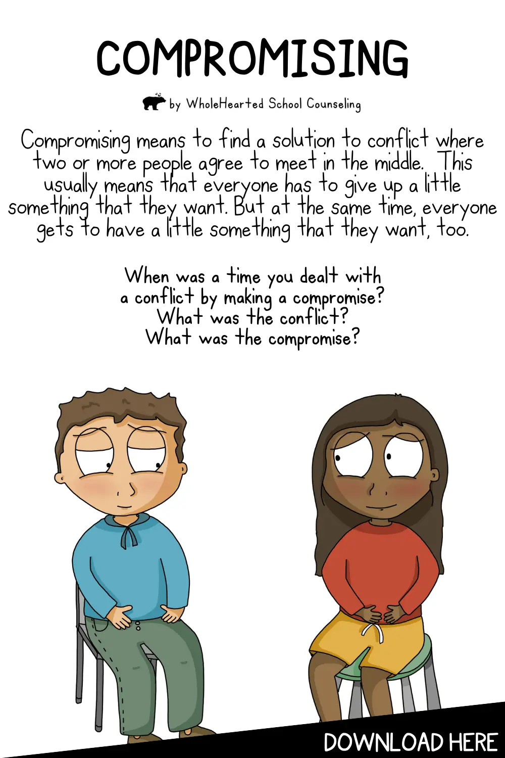 Teach kids how to compromise, deal with conflict and be a good friend SEL activity