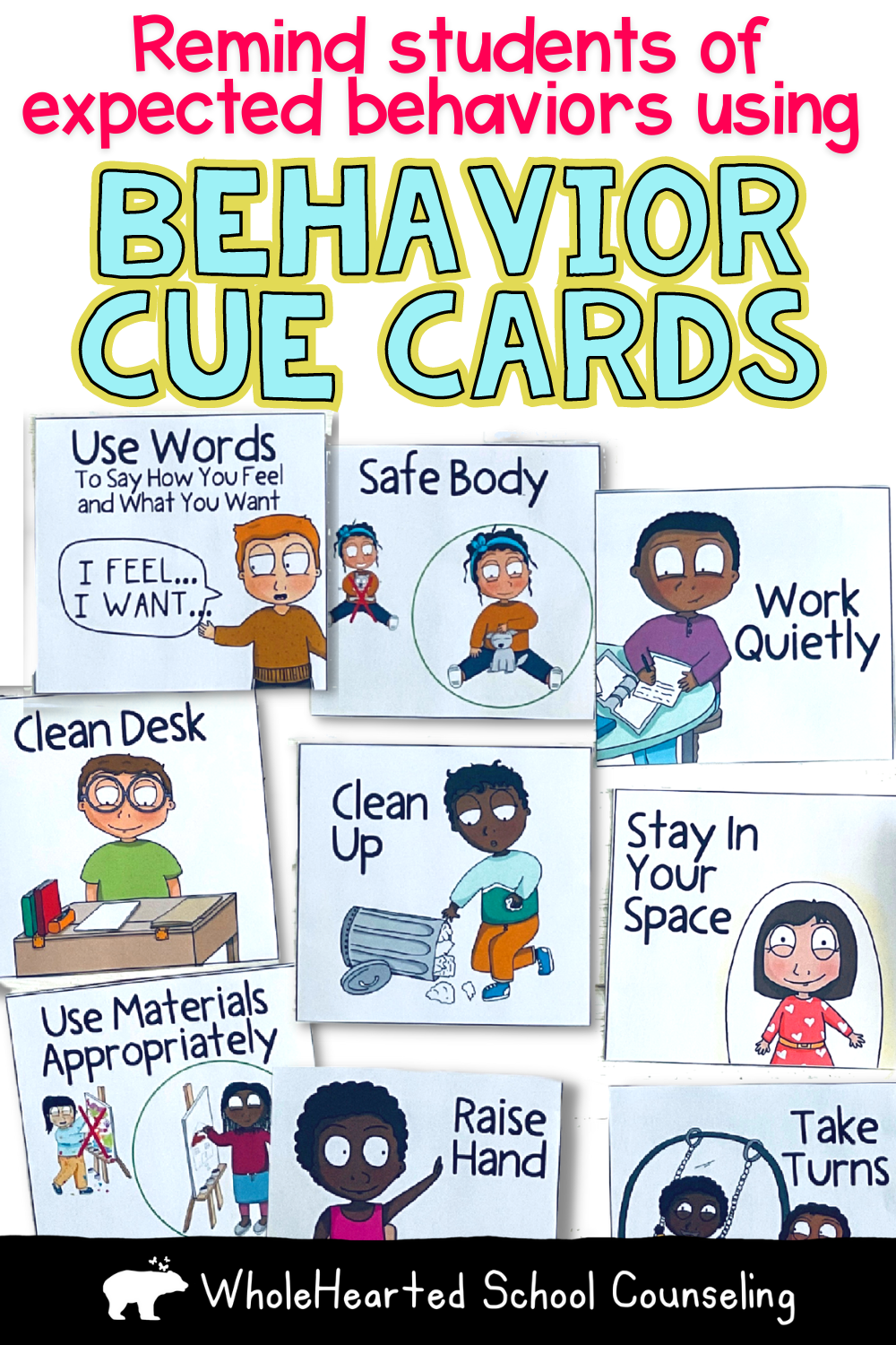 Behavior Cue Cards for elementary school.