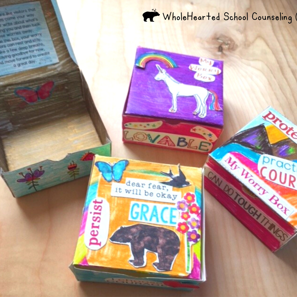 Worry boxes made by kids