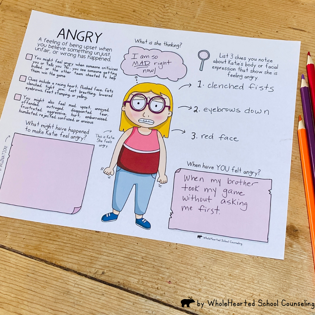 Anger Management Worksheet for Kids