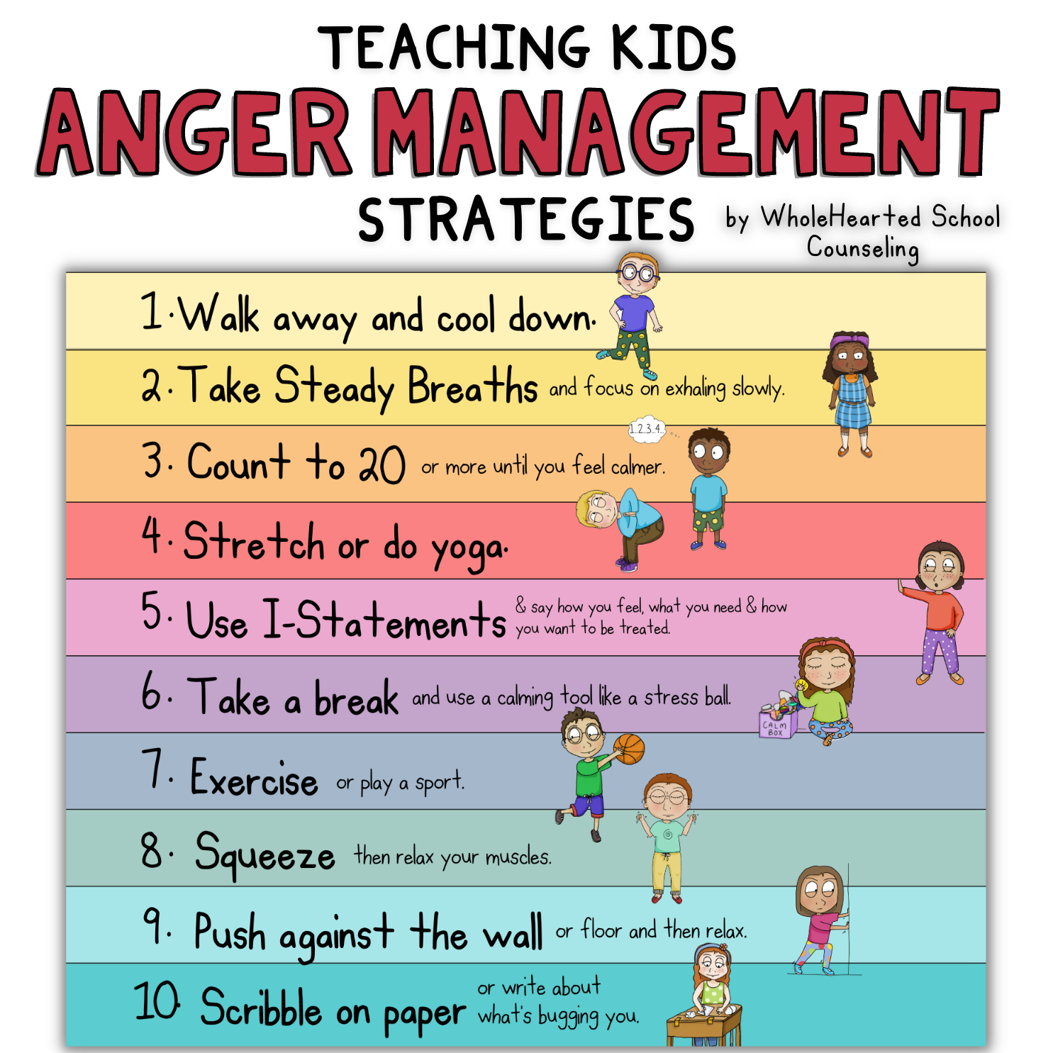 Teaching Anger Management Strategies for Kids by WholeHearted School Counseling