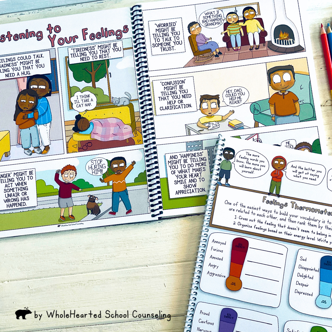 Feelings Comic Book and SEL activities for for kids
