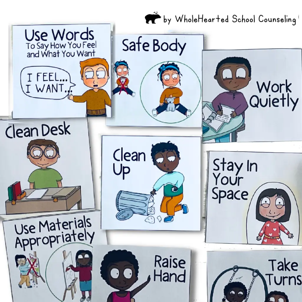 Behavior Reflection Cue Cards for Students