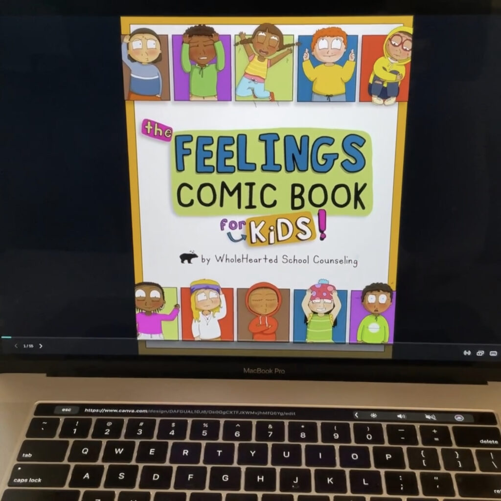 Digital Feelings Comic Book for Kids on Laptop