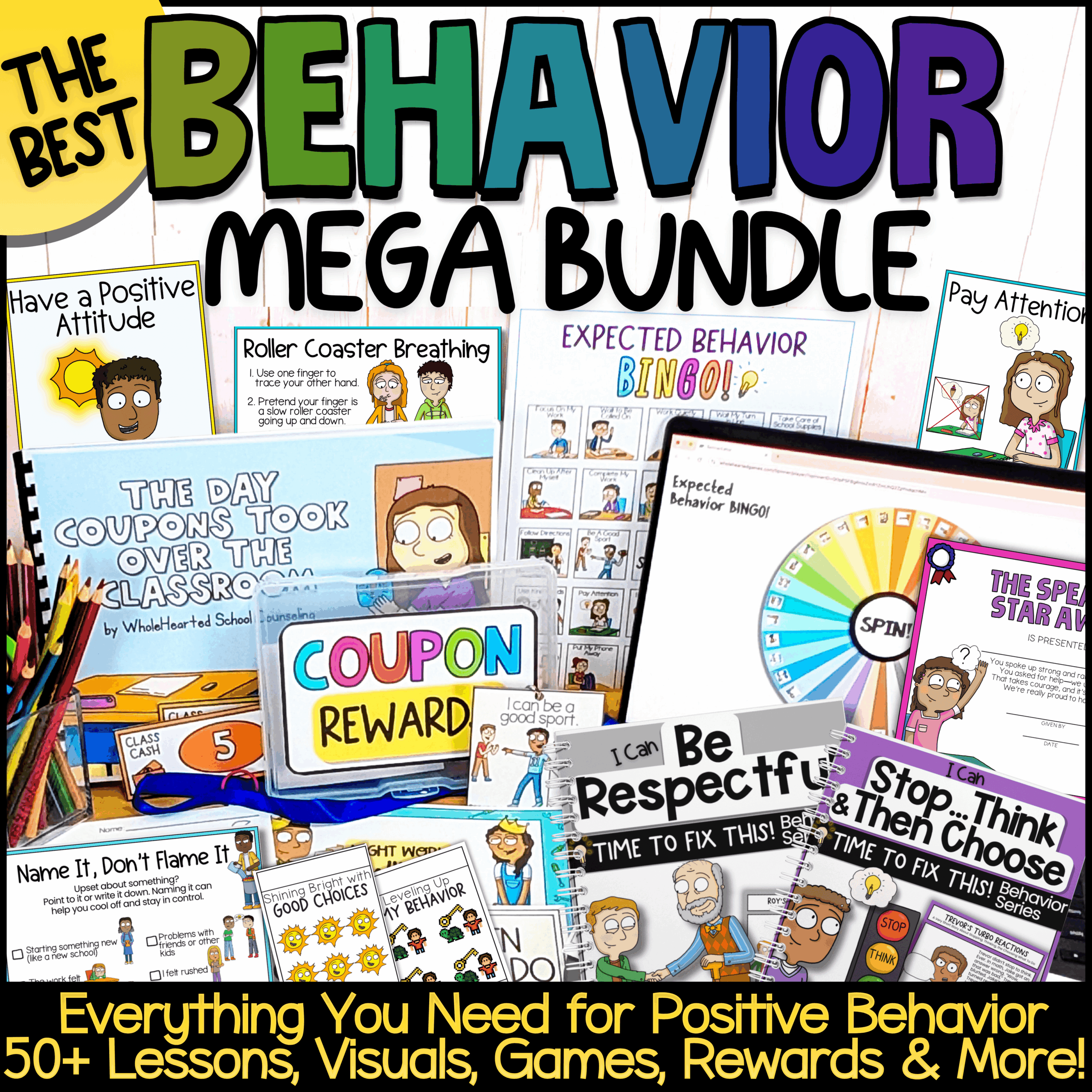 Behavior Lessons Bundle Social Emotional Activities SEL Worksheets Counseling 2 classroom management bundle behavior lessons tools social emotional activities elementary