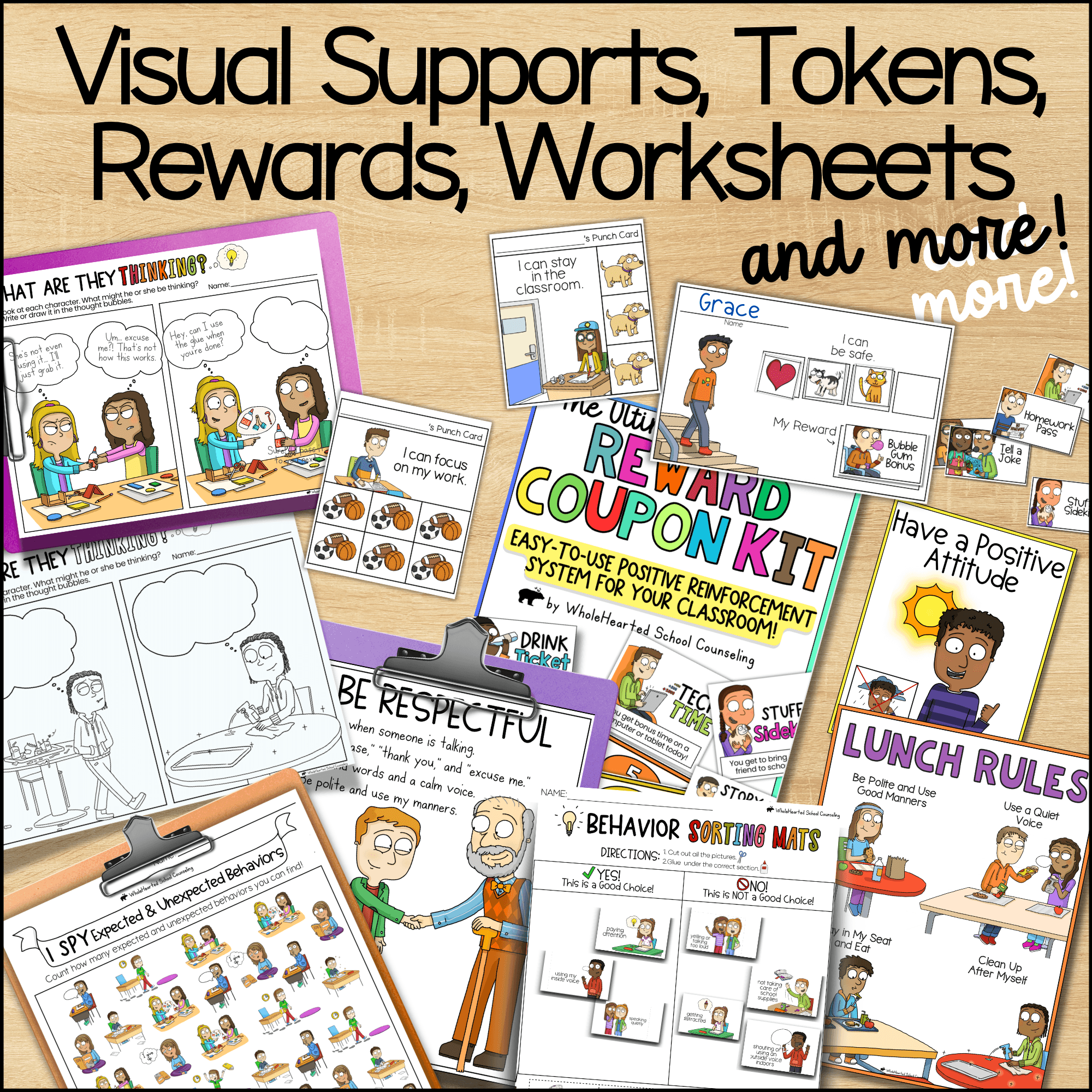 Behavior visual supports interventions worksheets SEL lessons Complete classroom management system with lessons, posters, games, and reinforcement tools to support positive behavior all year.