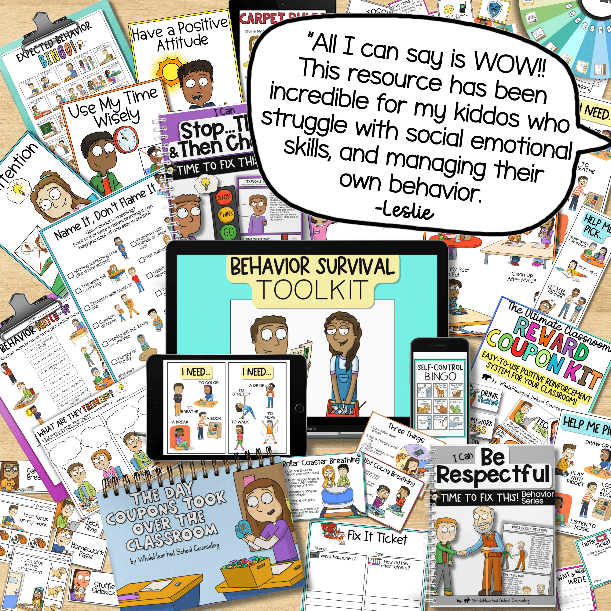 Classroom Management SEL activities Behavior Interventions Elementary School Behavior intervention toolkit for teachers with practical strategies, reflection sheets, and visual tools for common classroom behavior challenges.