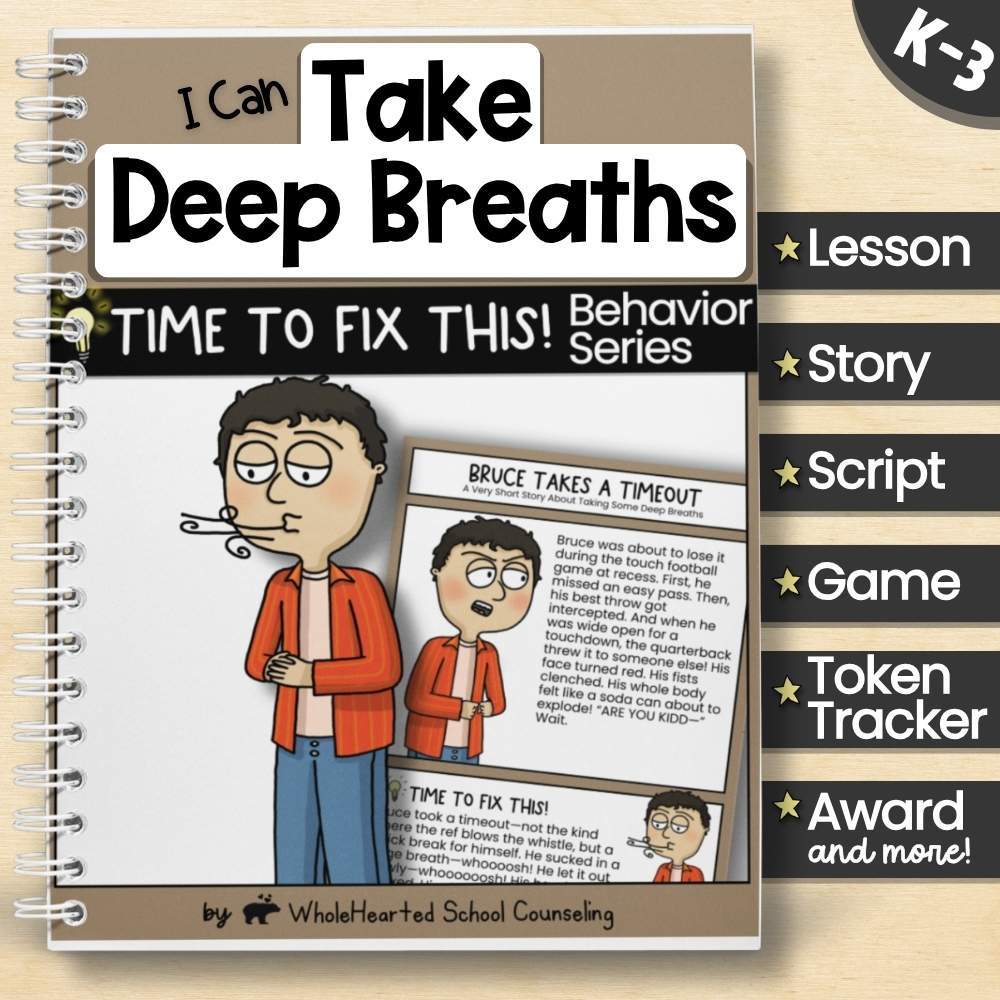 “I Can Take Deep Breaths” SEL resource for K–3 with story, game, lesson, and award
