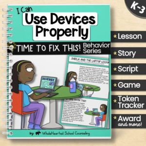 "I Can Use Devices Properly" behavior toolkit for K–3 with story and visual supports.