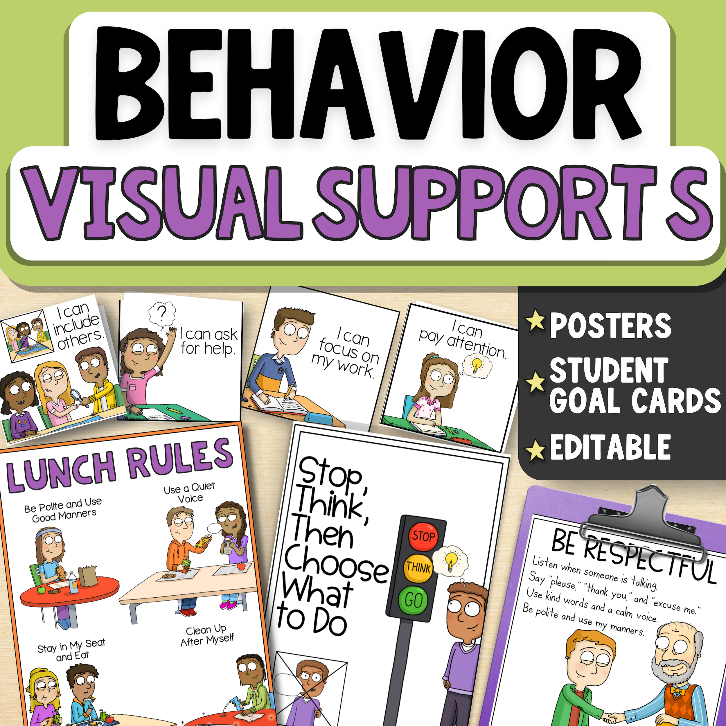 expected and unexpected behaviors visual supports