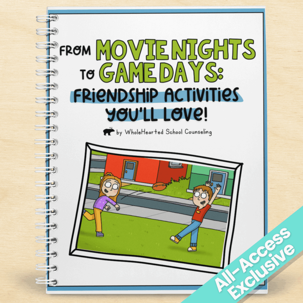 Cover of “Screen-Free Friendship Activities” showing two kids playing catch outside, part of a resource for fun, offline friendship ideas for kids.