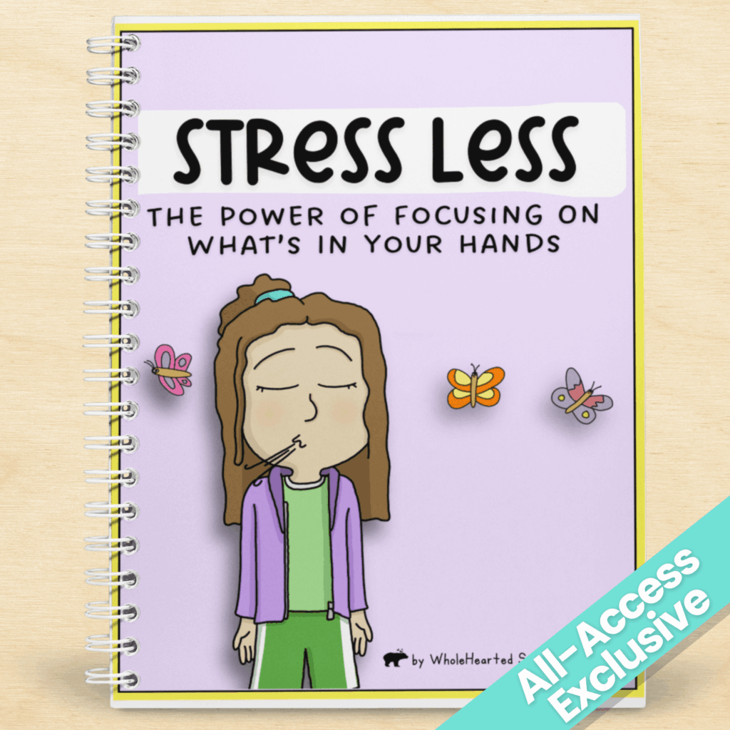 Cover of the "Stress Less: The Power of Focusing on What’s in Your Hands" SEL resource for teaching kids stress management skills.