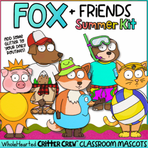 classroom goose summer bulletin board with fox and animal friends for elementary school.