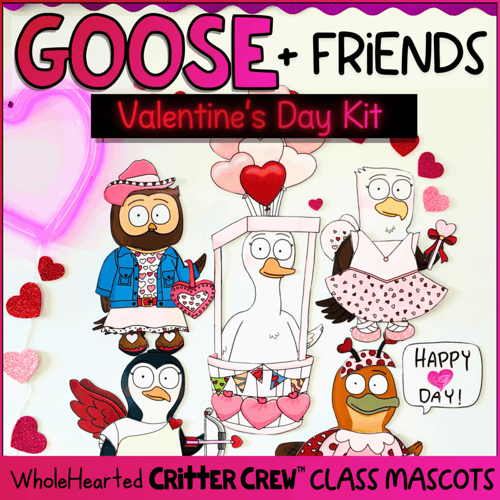 Porch goose inspired classroom goose mascot mix and match costumes for classroom community and SEL decor