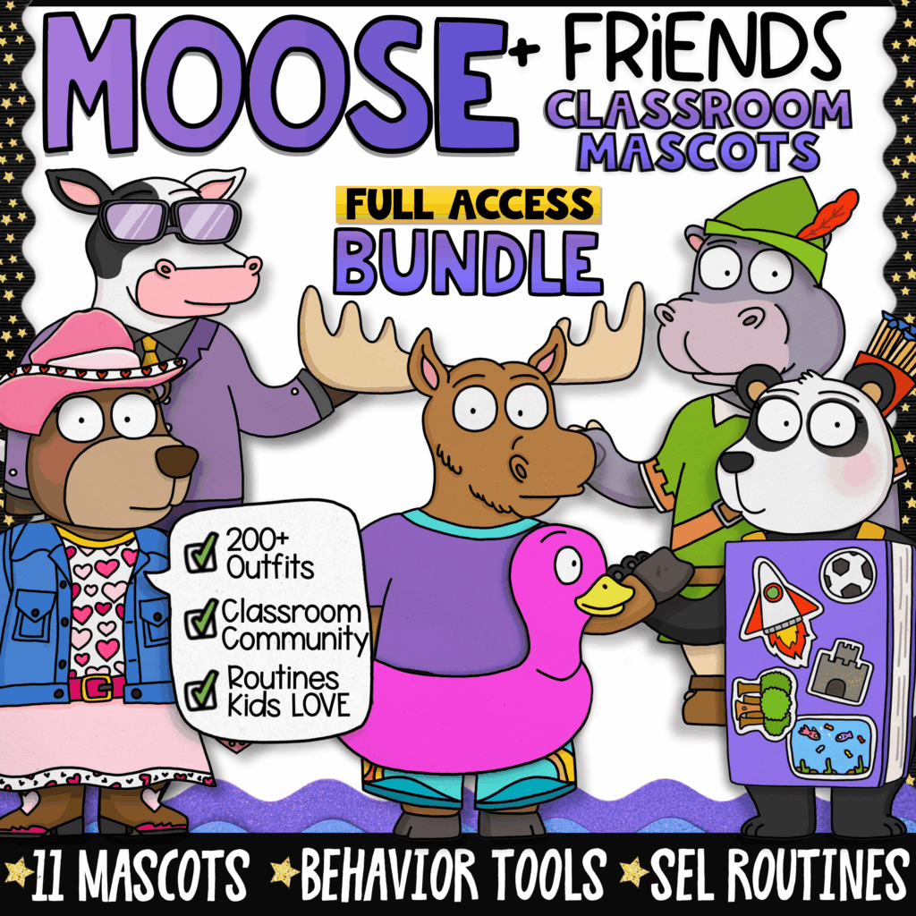 Classroom Goose alternative with 5 class mascots for classroom community building and SEL routines.