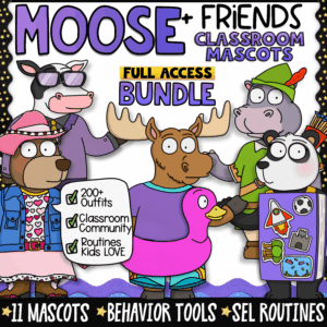 Classroom Goose alternative with 5 class mascots for classroom community building and SEL routines.