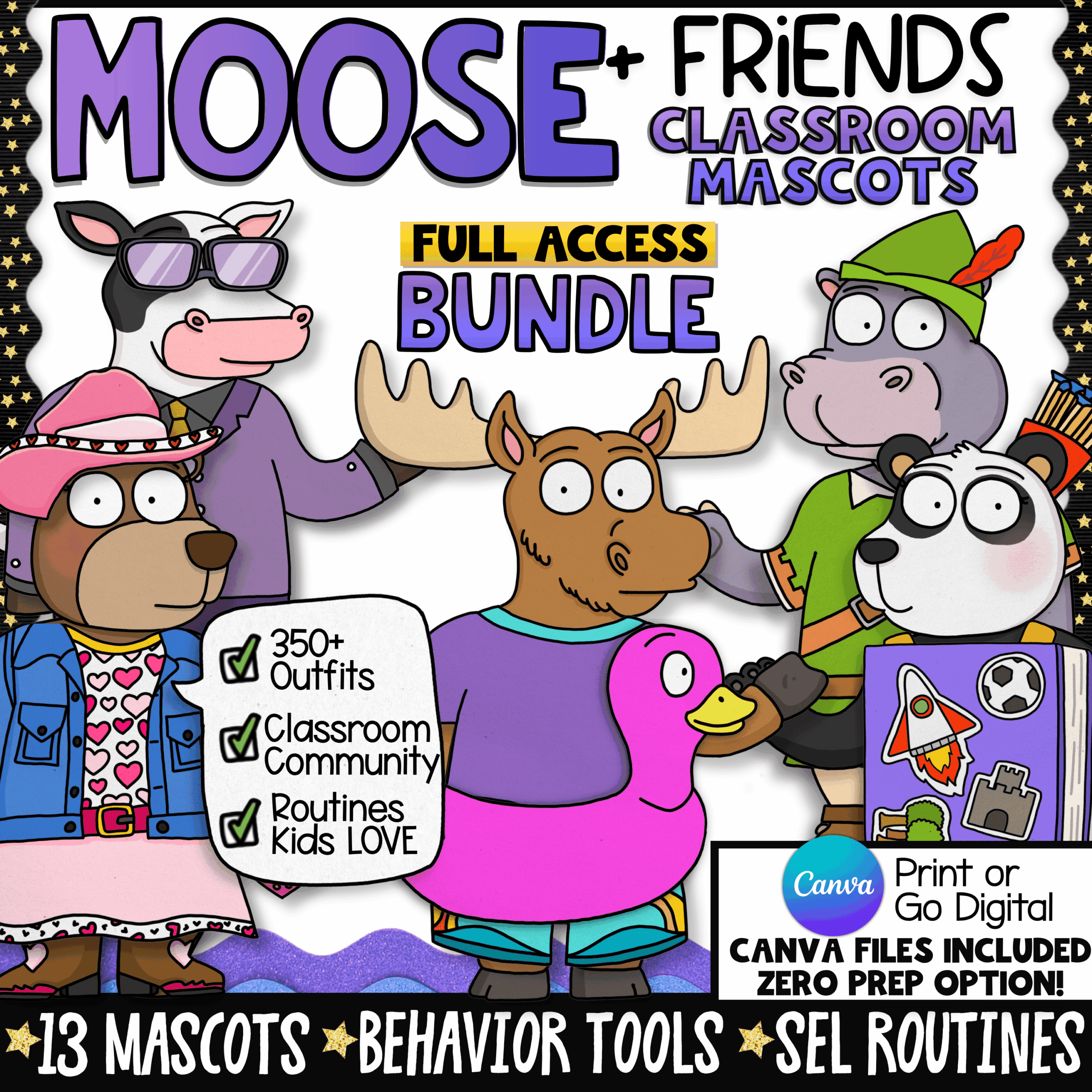 Classroom Goose Critter Crew Moose Growing Bundle SEL Behavior Management Bulletin Board (2)