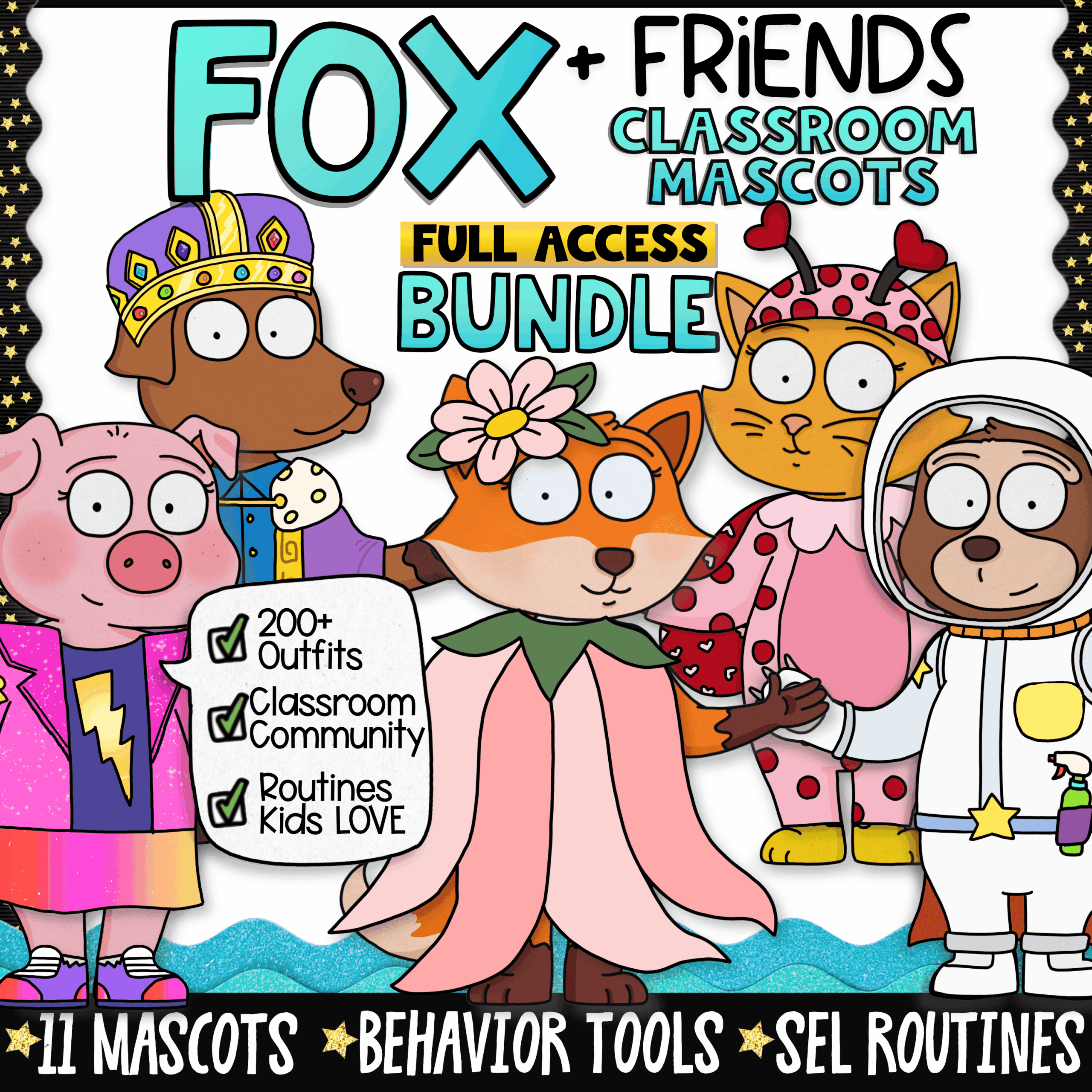 Classroom Goose Critter Crew Moose Growing Bundle SEL Behavior Management Bulletin Board (3) budget friendly classroom goose class mascot alternative with fox, dog, cat, sloth and pig class mascots