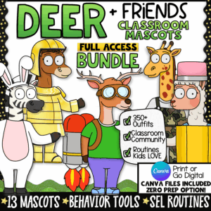 Deer & Friends Classroom Mascot Full Access Bundle
