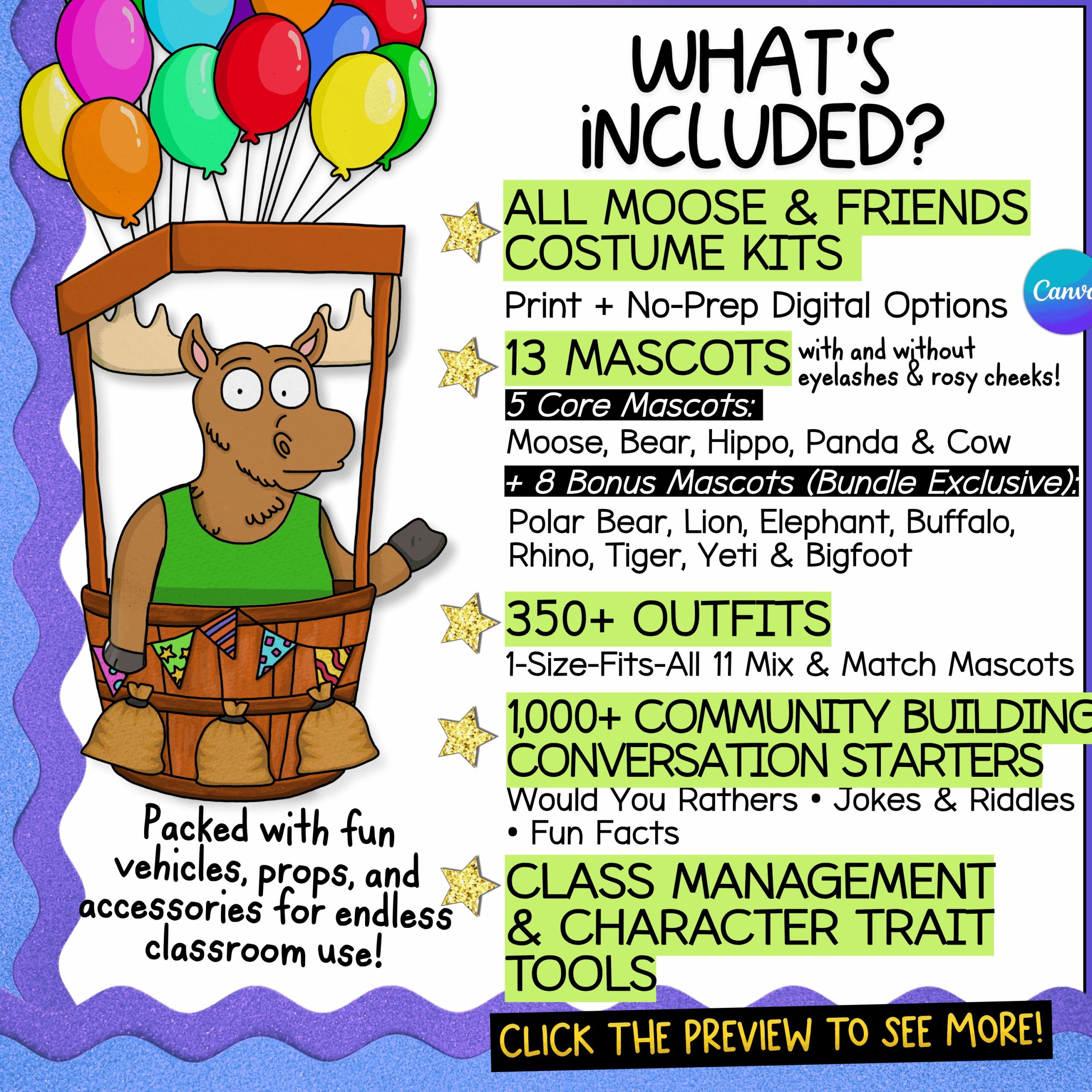 Goose mascot for classroom bulletin board decor and SEL lessons
