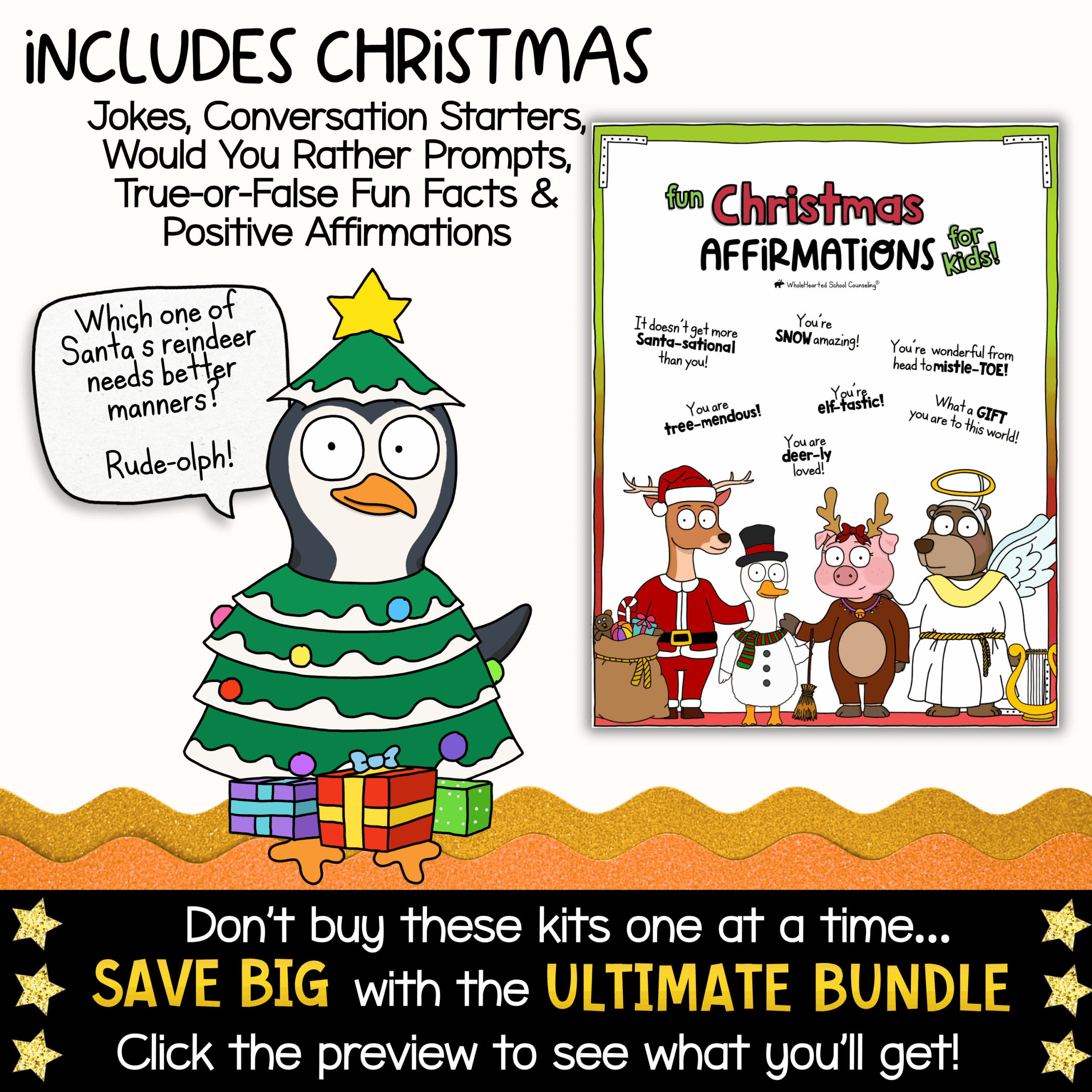 Christmas Goose Classroom Mascot SEL & Behavior Activities Christmas behavior support mascot kit with goose and capybara characters