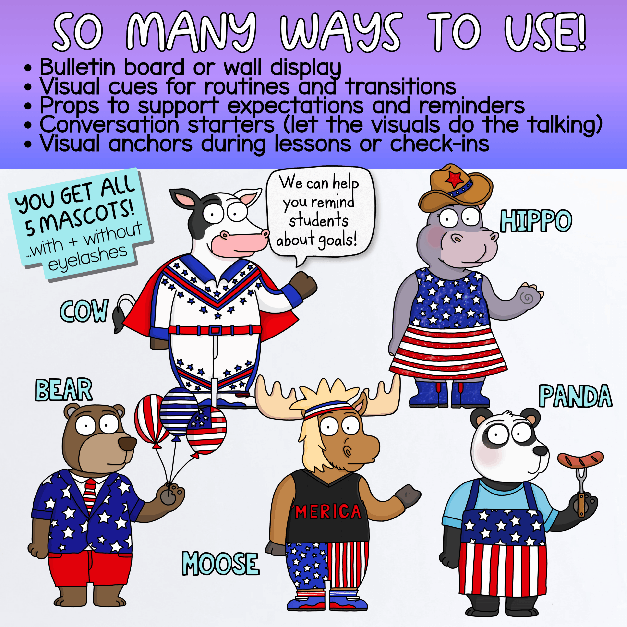 Class Systems Mascot Goose for Classroom Management & Social Emotional Learning Independence Day Goose & Moose Classroom Mascot Kit