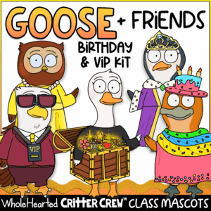 Classroom Goose Mascots Penguin Platypus, Owl Eagle Birthday and Star Student VIP kit
