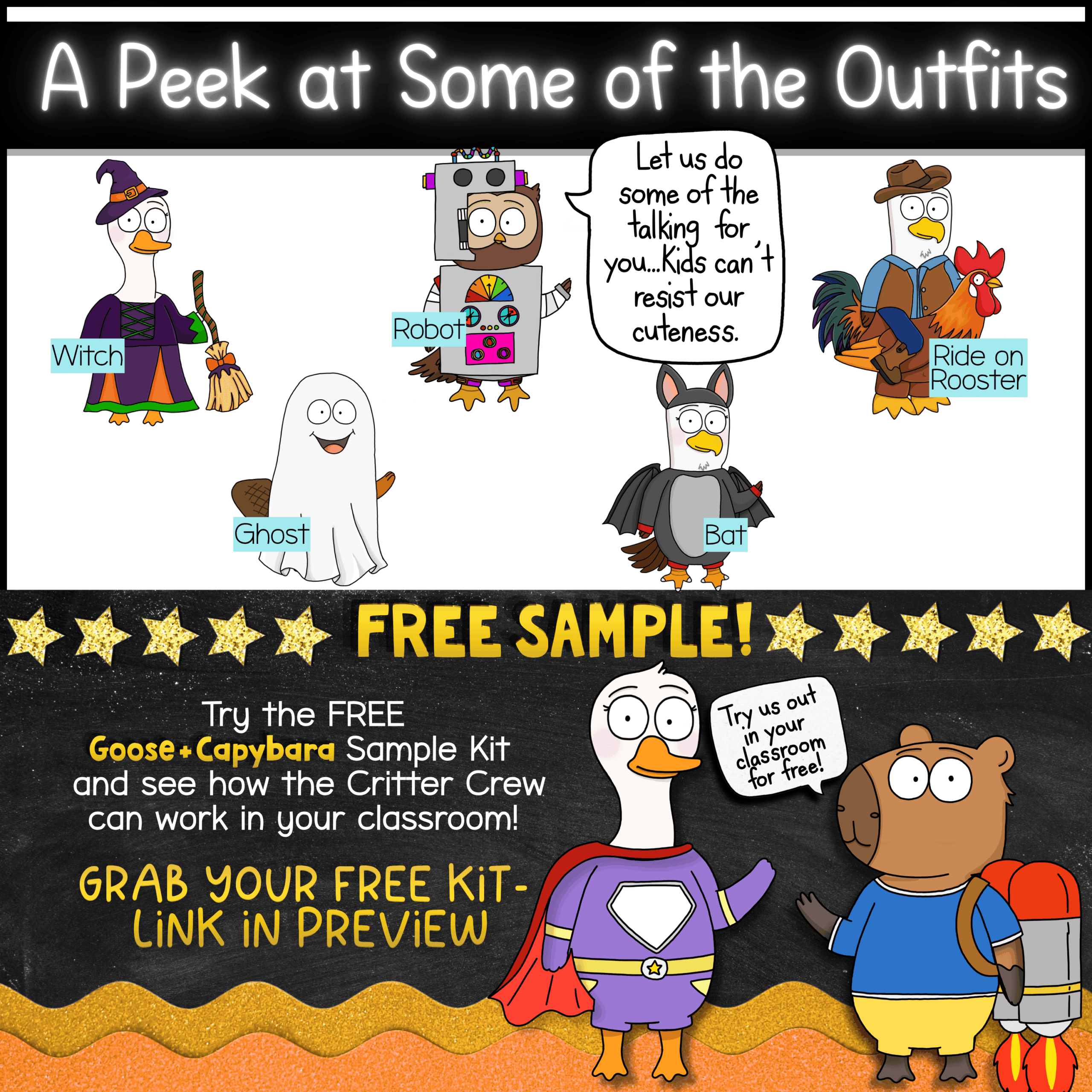 Porch Goose Mascot for Classroom Management, Behavior & SEL (2) Halloween Goose Classroom Mascot Behavior Management Kit