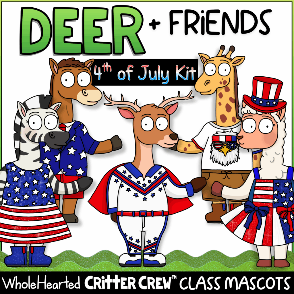 4th of July Goose & Deer Classroom Mascot SEL Activities
