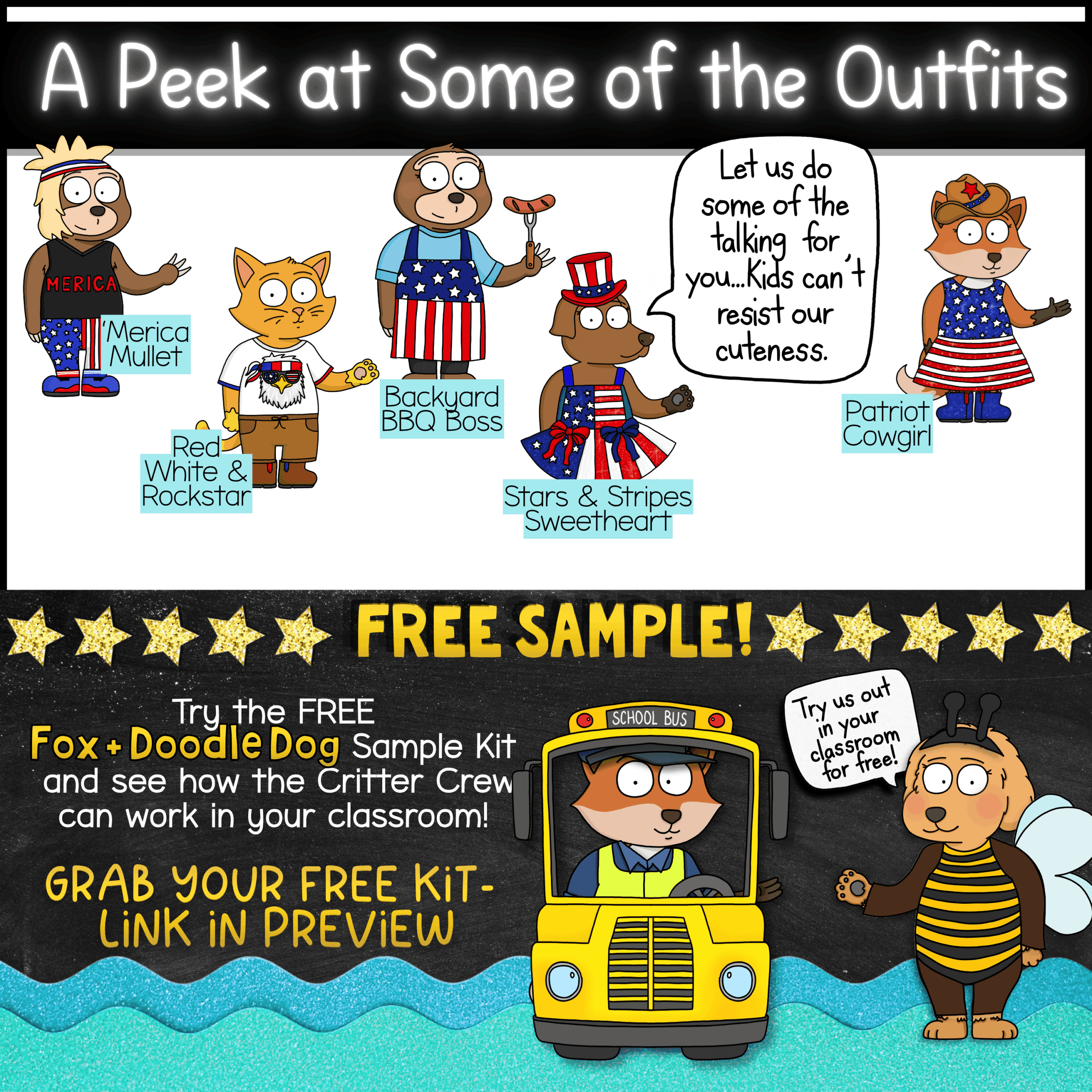 Wholehearted Critter Crew PBIS Mascot Goose for Classroom Management & SEL Patriotic Goose & Fox Classroom Mascot Classroom Community Activities